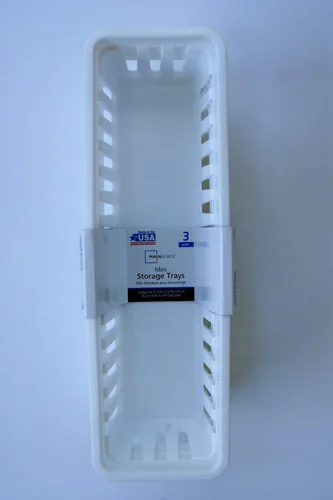 Vista 2 de Charolas blancas rectangulares para almacenamiento, Ajustado , Blanco