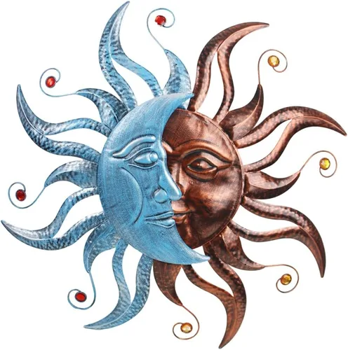 Vista 14 de VEWOGARDEN Arte Decorativo de Pared de Sol de Metal de 13 pulgadas para Colgar en Interiores y Exteriores, Hogar, Jardín, Regalos de Navidad