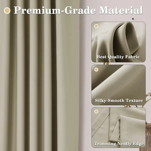 Vista 3 de Macochico Grommet Curtains 63 Inches Length Thermal Insulated Window Treatment Panels Grommet Curtains for Sliding Glass Door, Bedroom, or Patio