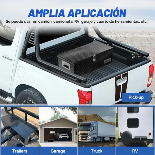 Vista 7 de Nilight - Caja de herramientas para camión de 30 pulgadas, cajas de herramientas resistentes de aluminio con placa de diamante para cama de camión