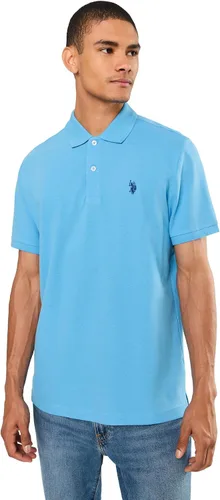 Vista 43 de Polo de piqué de algodón sólido para hombre con pequeño Pony Gris jaspeado