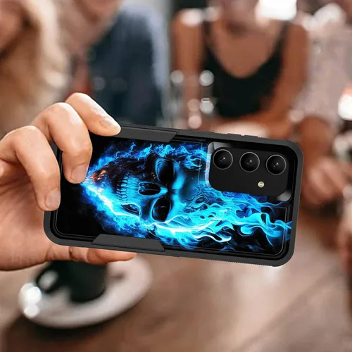 Vista 587 de Funda para Galaxy A14 5G, resistente de doble capa híbrida de policarbonato duro, goma suave, a prueba de golpes, funda protectora resistente