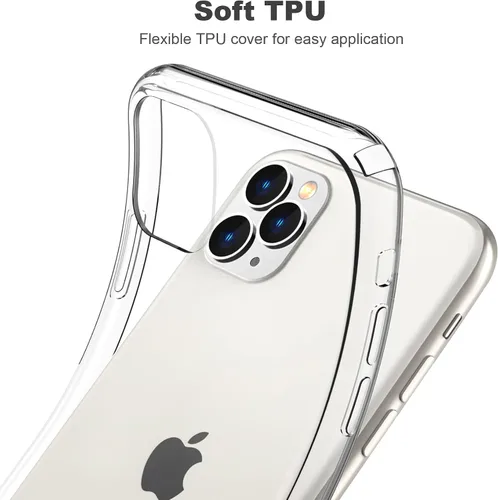 Vista 4 de JJGoo Funda compatible con iPhone 11 Pro Max, transparente, suave, a prueba de golpes, delgada, funda protectora delgada para teléfono de 6.5
