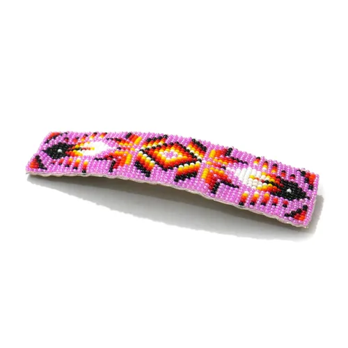 Vista 14 de Pinzas para el cabello con cuentas Colección hecha a mano estilo nativo americano (rosa bebé)