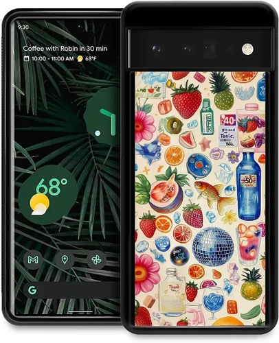 Vista 245 de Compatible con Google Pixel 4A 5G Mobile Case Creative Acrylic Panel trasero Silicona Protección Grip especialmente diseñado para Google Pixel 4A 5G