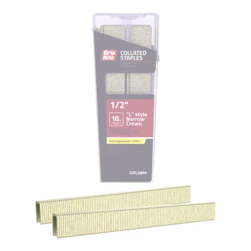 Vista 4 de Grip-Rite Grapas medianas de calibre 16 – electrogalvanizadas – grapas estilo N para cercado de madera, techos, construcción general – 7/16 pulgadas