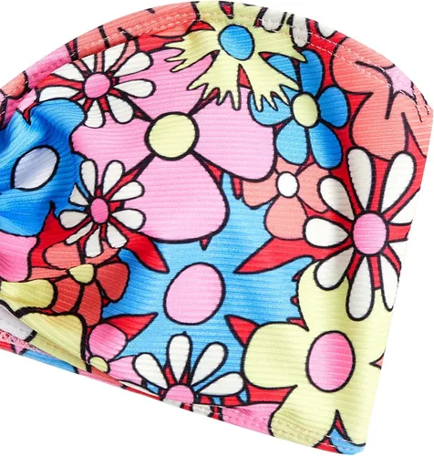Vista 4 de WDIRARA Traje de baño de dos piezas con estampado floral para mujer