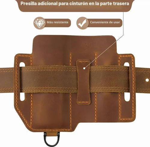 Vista 5 de Jack&Chris Funda multiherramienta EDC de cuero para cinturón, organizador de cinturón EDC para herramientas Leatherman, organizador de bolsillo EDC