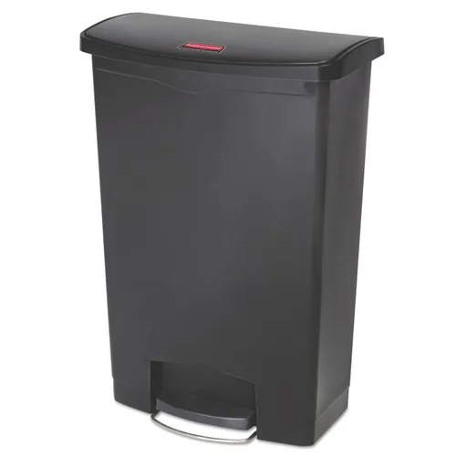 Vista 23 de Rubbermaid Commercial Products - Bote de basura STREAMLINE con pedal frontal/paso de plástico/basura/contenedor de 4 galones, color beige