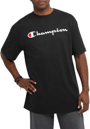 Vista 5 de Champion - Camiseta para hombre, de algodón de peso medio, de cuello redondo, con texto (talla regular o Big & Tall)