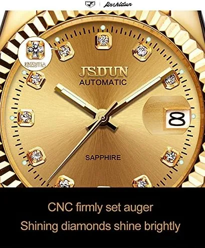 Vista 5 de OLEVS Relojes automáticos para mujer oro y plata acero inoxidable impermeables con fecha estilo clásico