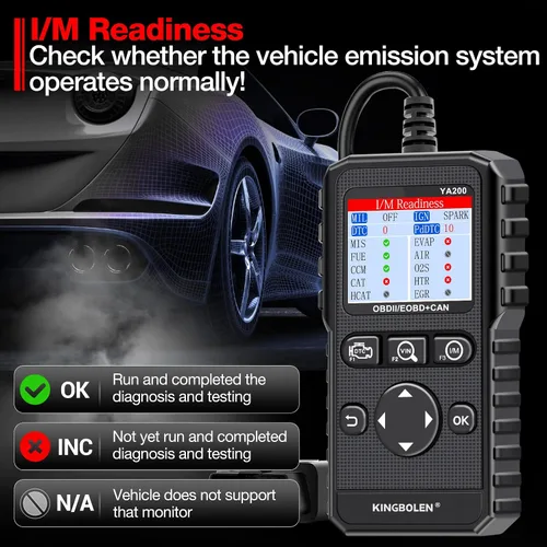 Vista 3 de KINGBOLEN YA200 - Escáner OBD2, Lector de Código OBD2 para Auto, Luz de Comprobación del Motor, Escáner de Auto OBDII con Funciones Completas