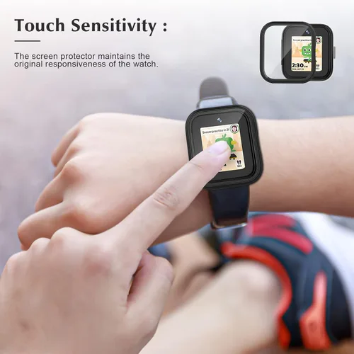 Vista 4 de Paquete de 2 fundas compatibles con T-Mobile SyncUp Kids Watch, carcasa rígida de policarbonato con vidrio templado para accesorios de reloj SyncUp