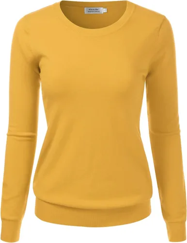 Vista 9 de Suéter Pullover de Punto Suave Premium para Mujer con Cuello Redondo y Manga Larga (S-XXL)