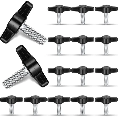 Vista 9 de Tandefio 16 piezas tornillos de mariposa de acero inoxidable de 1/4"-20 x 1" con perilla de ala en T de aluminio ajustable, tornillo de mariposa