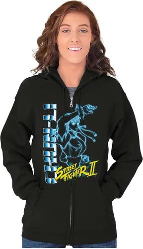 Vista 5 de Brisco Brands Street Fighter 90s Gamer Chun-Li - Sudadera con capucha para hombre y mujer