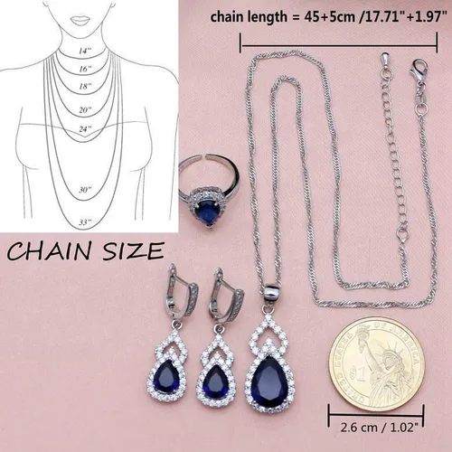 Vista 6 de LMXXVJ Juego de joyas para mujer collar chapado en platino anillo abierto aretes pulsera para cumpleaños aniversario día de la madre regalos