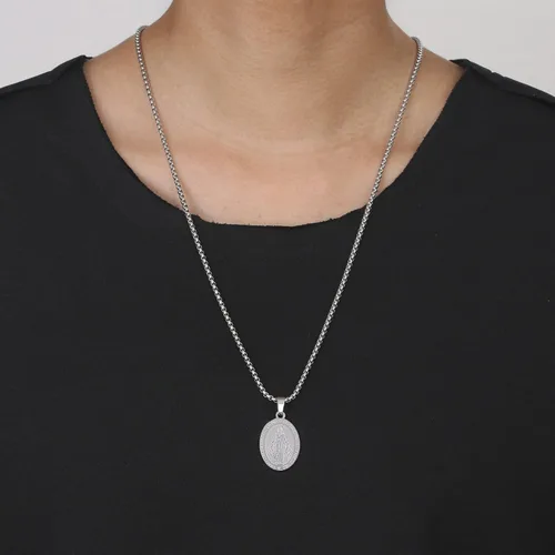 Vista 6 de Collar de San Miguel, San MiguelVirgen MaríaRafaelJudeCristóbalBenedictoJoséPatrickFranciscoFlorianThomasAnthony, acero inoxidable, 24