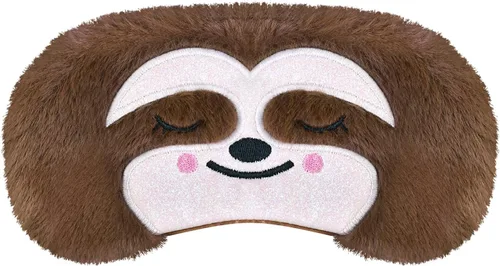 Vista 8 de Lindas máscaras para dormir con diseño de animales de dibujos animados, máscara de felpa para dormir y con los ojos vendados de viaje, divertida
