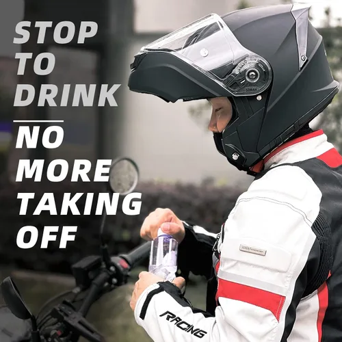Vista 4 de Casco modular de motocicleta abatible de doble visera para hombre, aprobado por puntos 965