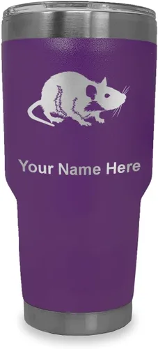 Vista 37 de LaserGram Vaso aislado al vacío de 20 onzas, rata, grabado personalizado incluido (negro)