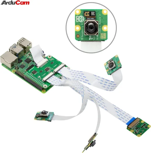 Vista 2 de Arducam Módulo adaptador de cámara múltiple V2.2 para Raspberry Pi 5, 4B, compatible con módulo de cámara Rasperry Pi 3/V2/V1 y cámaras IMX477