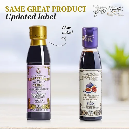 Vista 2 de Giuseppe Giusti Fig Balsamic Glaze Reducción de vinagre balsámico de Módena IGP – Esmalte de vinagre balsámico con sabor a higo natural hecho