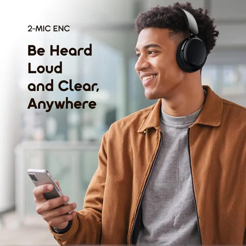Vista 4 de Oraimo Auriculares inalámbricos con cancelación activa de ruido sobre la oreja Bluetooth, tiempo de reproducción de 65 horas, 3 modos