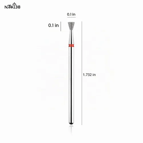 Vista 3 de Brocas de diamante cónico para preparación de uñas 3/32 vástago de broca limpiador de cutículas herramienta 010-035R
