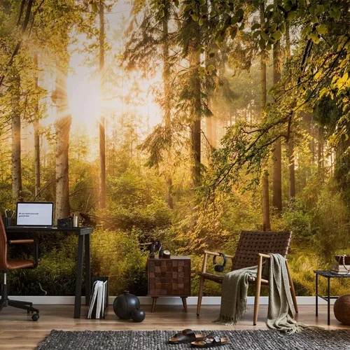 Vista 56 de artgeist Mural de pared premium Bosque púrpura, 79 x 55 pulgadas, papel tapiz no tejido, decoración de pared de vellón, impresión fotográfica