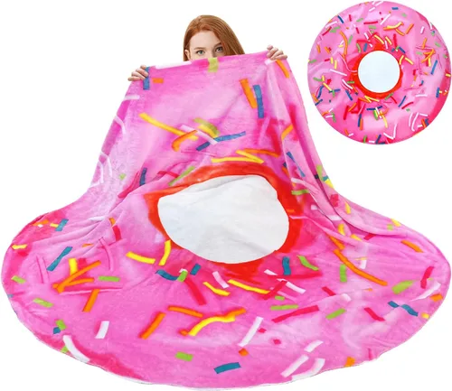 Vista 10 de Hommtina Manta de pizza de doble cara, manta gigante de tortilla, regalos divertidos para adultos, adolescentes y niños (60 pulgadas)