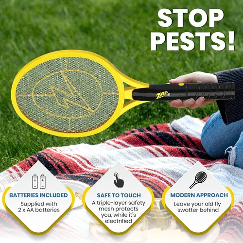 Vista 8 de Zap It Bug Zapper - Raqueta de exterminador de insectos con batería (2 pilas AA incluidas), 3500 voltios, paquete de 2