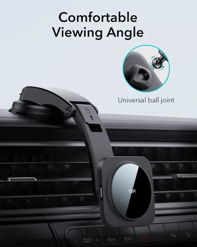 Vista 8 de ESR para Montura de Cargador MagSafe de Coche, Montura de Cargador de Coche Magnética Inalámbrica para Tablero, Compatible con Cargador de Coche