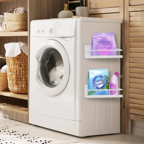 Vista 5 de NHZ Estante magnético para especias, refrigerador magnético para especias, estante magnético, estantes metálicos para refrigerador con imanes extra