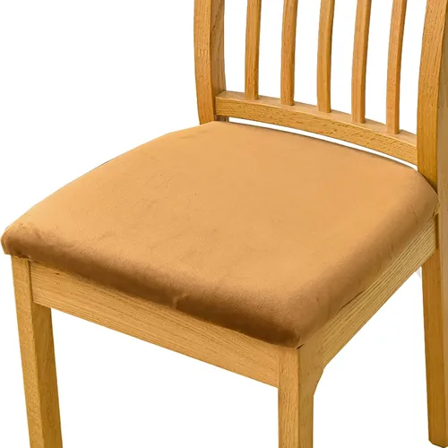 Vista 20 de Fundas elásticas de terciopelo para asiento de silla de comedor, 2 piezas, fundas protectoras de asiento suaves para sillas de comedor, fundas Negro