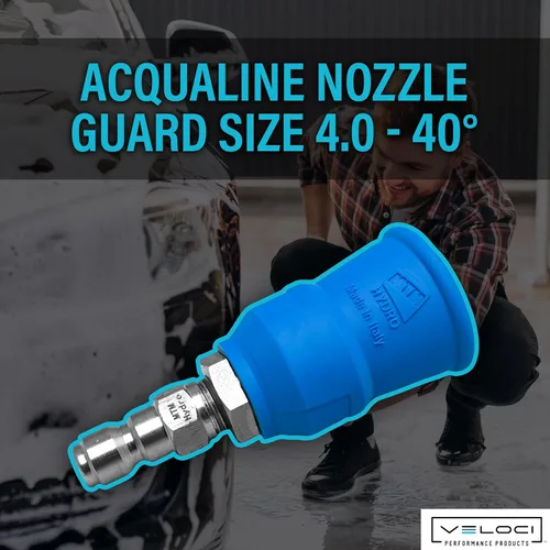 Vista 2 de MTM Hydro Acqualine - Punta de boquilla con protector de goma, 40 grados 4.0 1/4 in Quick Coupler Plug, Helps Prevent Damage to Car Paintwork