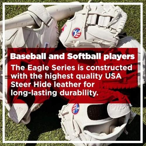 Vista 5 de Valle Eagle 975S - Guante de béisbol con correa trasera I Web – Sure Catch, fabricado con piel suave para dirección – Guantes de entrenamiento