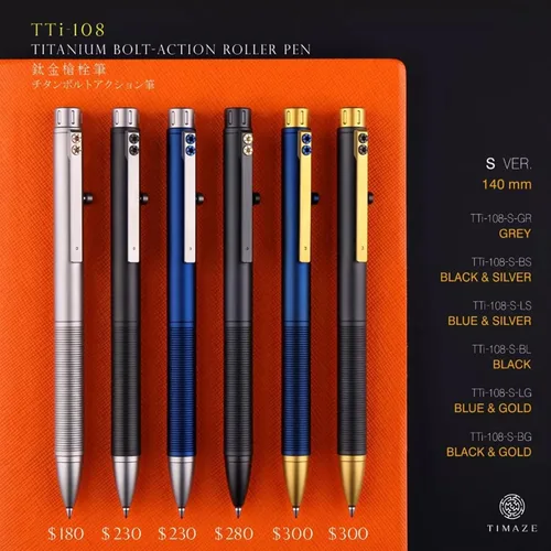 Vista 2 de WANERSEN Rotulador de titanio con punta de perno y vidrio de tungsteno, 5.5 pulgadas, negro-dorado