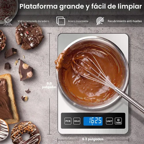 Vista 3 de Fuzion Báscula de alimentos, báscula digital de cocina de 22 lb/0.1 oz, 7