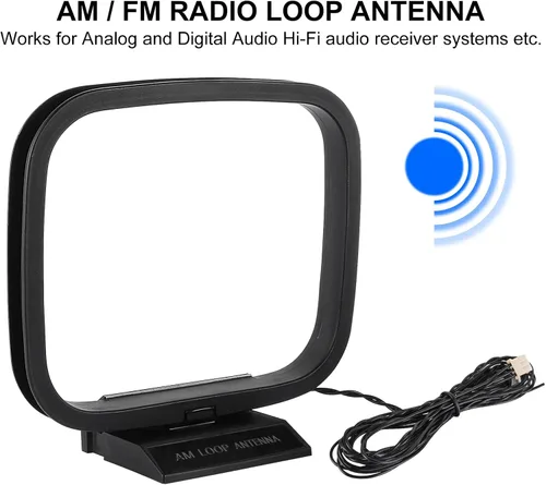 Vista 3 de Antena de bucle AM 3 Pin Mini conector para receptor estéreo Radio interior Audio Home Natural Sound Theater