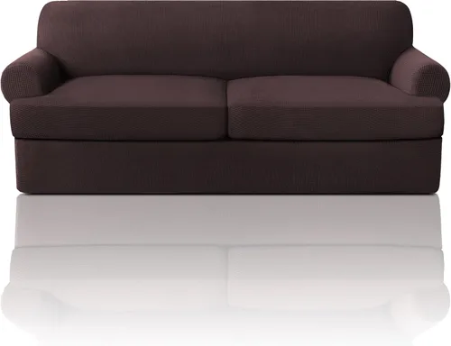 Vista 53 de PrinceDeco Fundas elásticas para sillón de 2 piezas, fundas de sofá para sillas con cojines en forma de T, fundas suaves para muebles con 1 funda