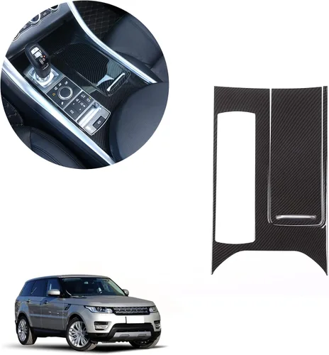 Vista 4 de ABS estilo fibra de carbono plástico consola central panel cubierta marco 3 piezas para Land Rover Range Rover Sport 2014-2017 mano izquierda