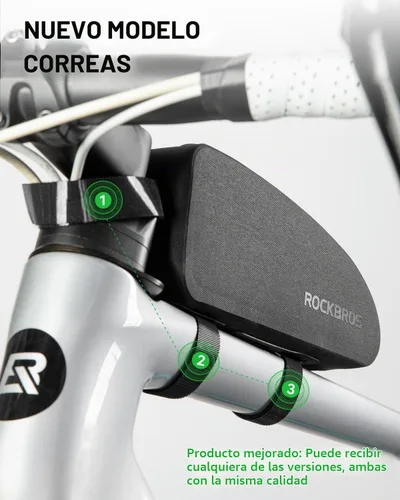 Vista 2 de ROCKBROS Top Tube Bike 840D Nylon Impermeable Bolsa De Marco Delantero De Negro