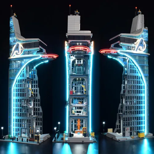 Vista 4 de LightGo Kit de iluminación LED diseñado para Marvel Avengers Tower compatible con Lego 76269 juego de construcción, no incluye