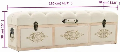 Vista 7 de Banco de almacenamiento de abeto de madera maciza crema para dormitorio, sala de estar, extremo de la cama, 43.3 x 11.8 x 15 pulgadas Estilo C