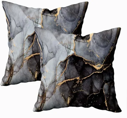 Vista 15 de Fundas de almohada decorativas de 16 x 16 pulgadas, patrón blanco y negro de tablero de ajedrez para sofá, fundas de cojín de granja para decoración
