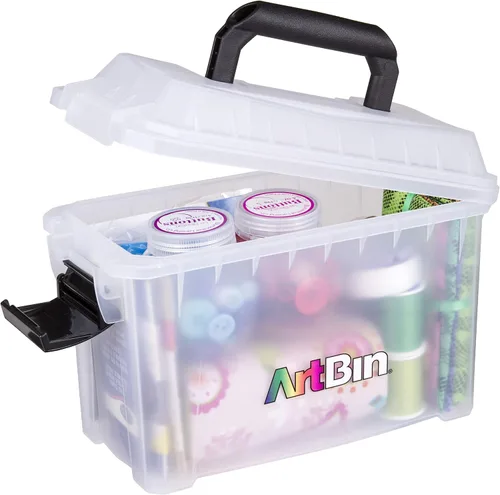 Vista 5 de ArtBin 6815AG Mini Sidekick Estuche de transporte, organizador portátil de arte y manualidades con asa, [1] estuche de almacenamiento de plástico