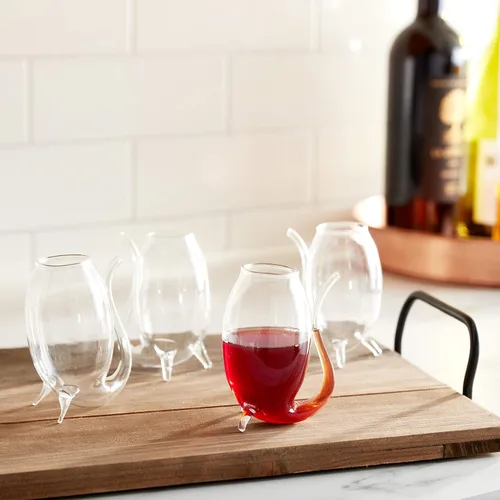 Vista 7 de Fox Run Sippers de vidrio soplado a mano, juego de 4, 2.75 onzas, transparente