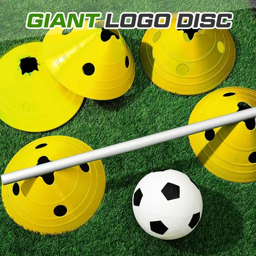Vista 5 de Conos de disco jumbo Conos de fútbol jumbo con bolsa de malla Gran agilidad para entrenamiento de fútbol Deportes para adultos Amarillo