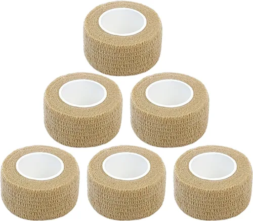 Vista 27 de Baisunt Paquete de 6 vendajes cohesivos de 1 pulgada, cinta autoadhesiva autoadhesiva autoadhesiva transpirable para muñeca, tobillo, deportes, Negro